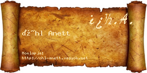 Öhl Anett névjegykártya