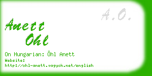 anett ohl business card